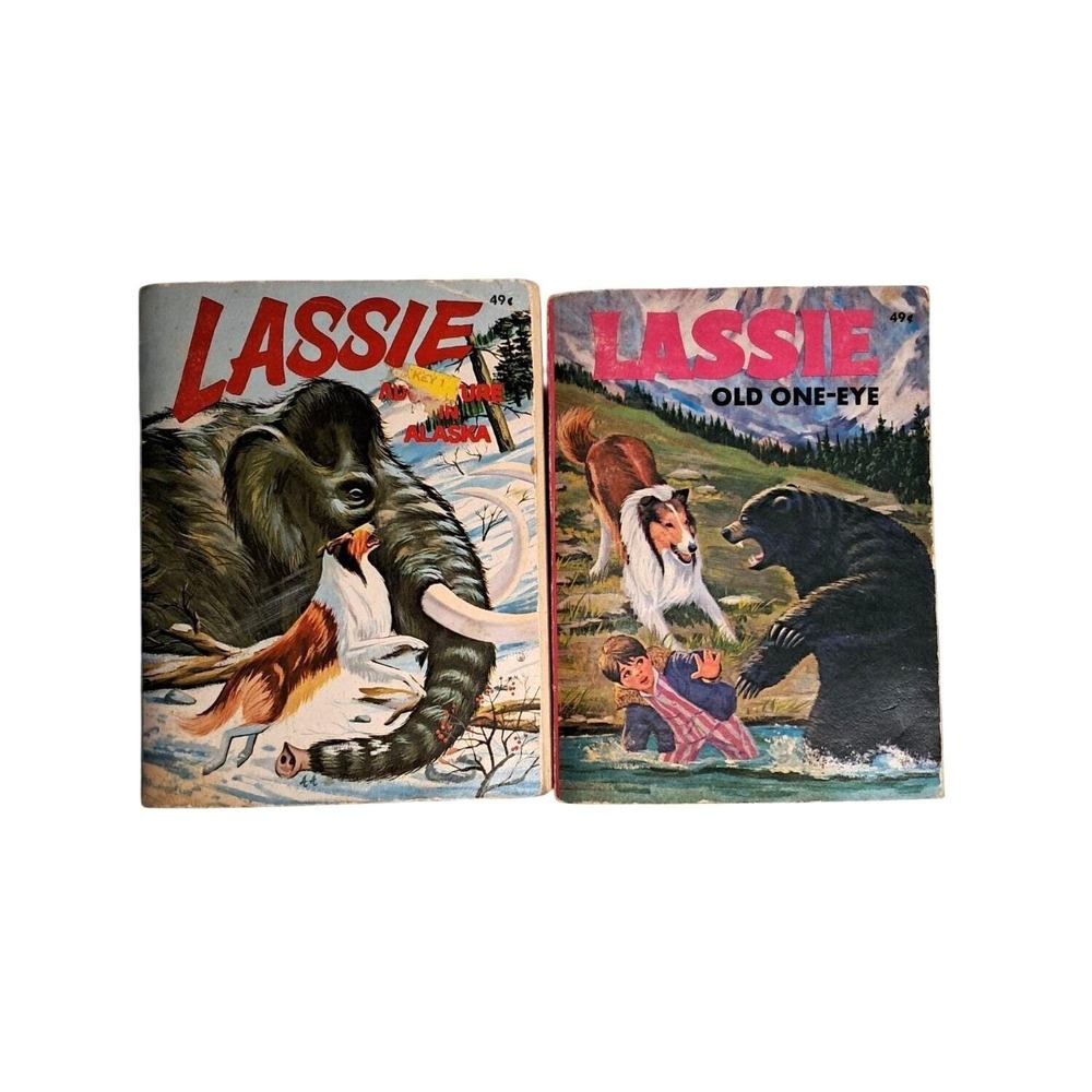 Vintage Lassie Big Little Books Adventure In Alaska & Old One-Eye Whitman Publis